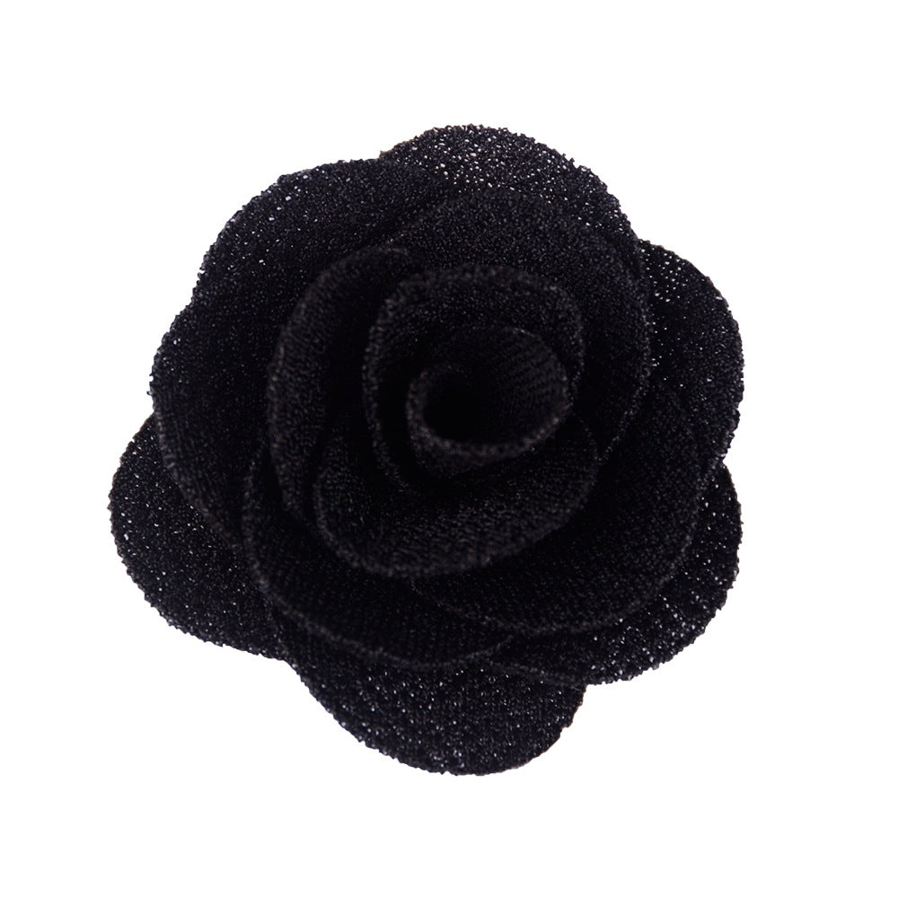 New Fashion Pastoral Rose Pearl Fabric Earrings and DIY Floral Accessories for Women