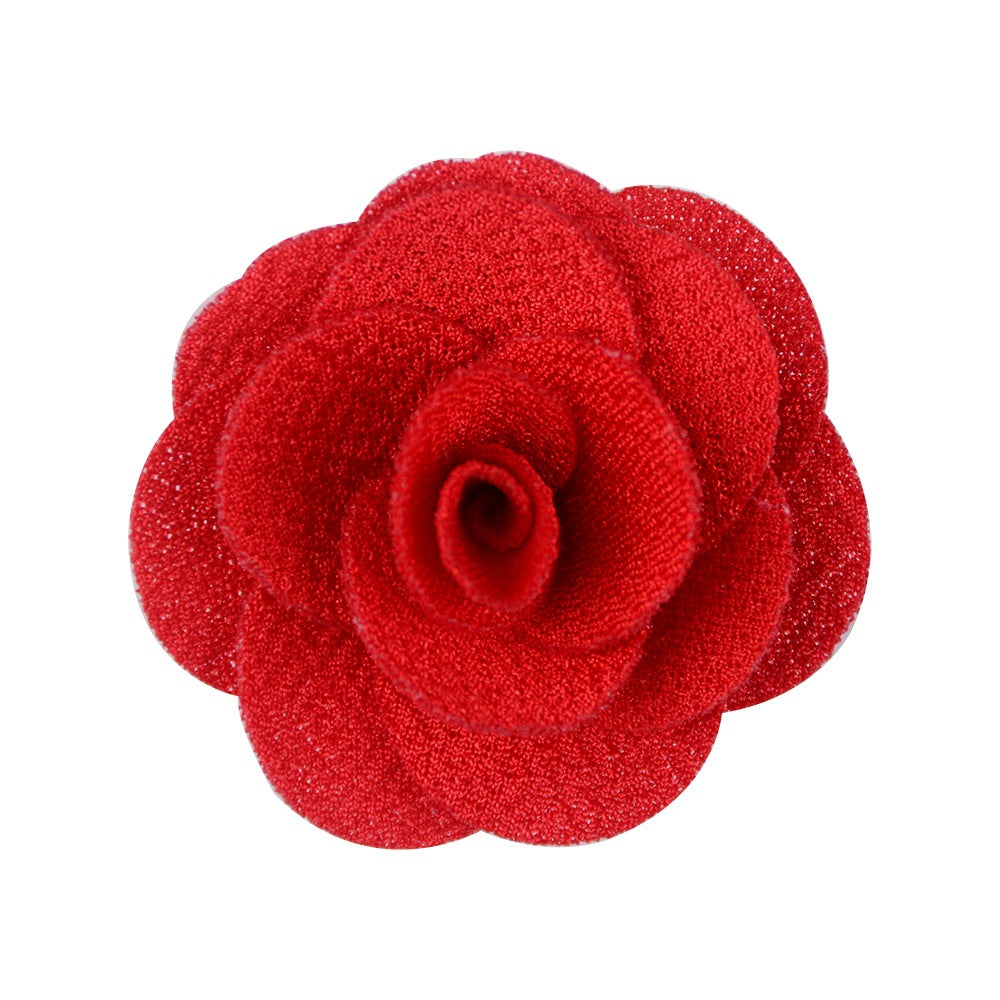 New Fashion Pastoral Rose Pearl Fabric Earrings and DIY Floral Accessories for Women