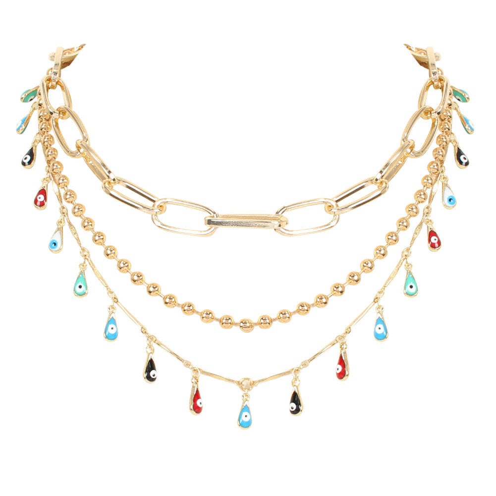 Fashion Evil Eye Pendant Clavicle Chain Necklace