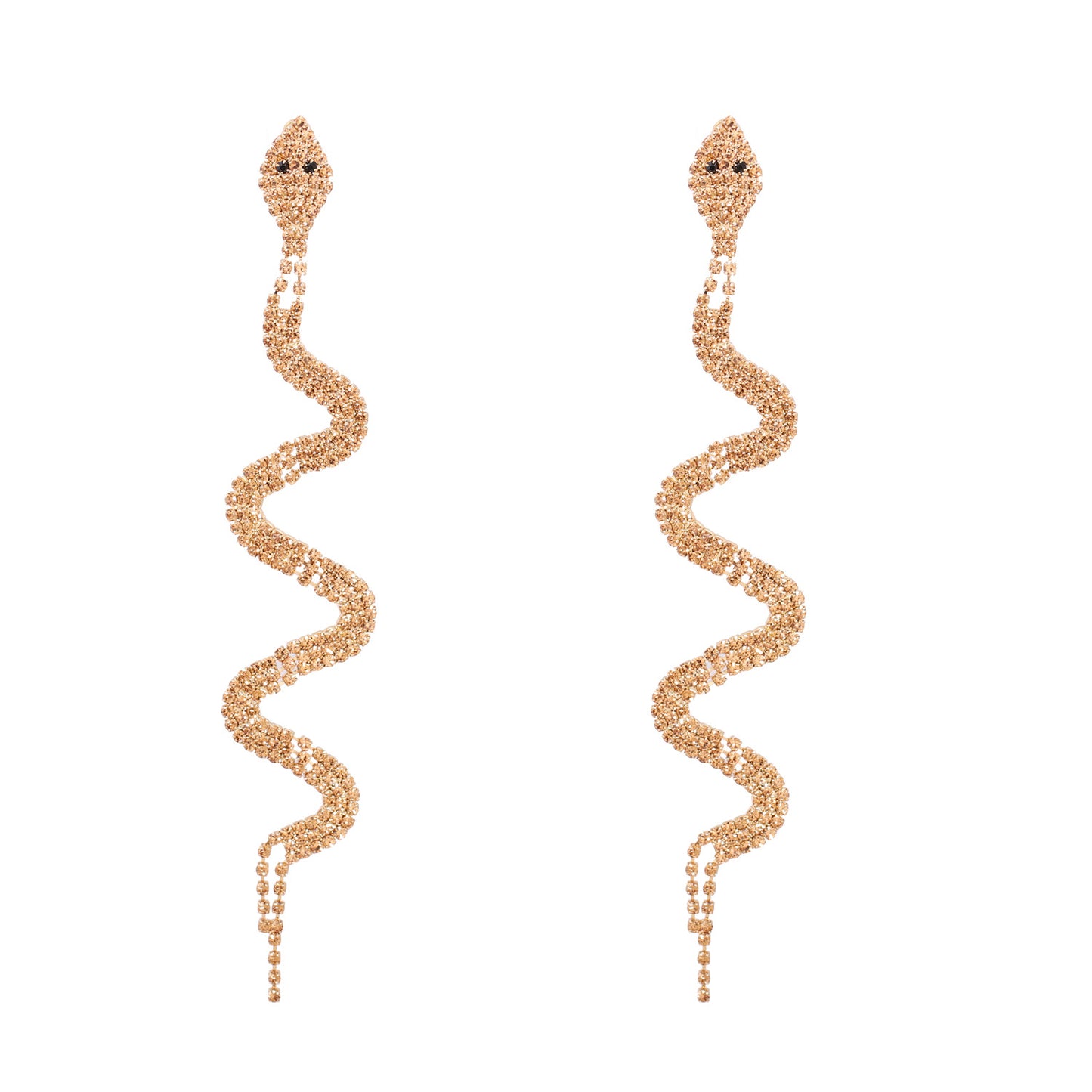Inlaid Diamond Snake Stud Earrings for Women