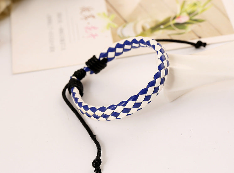 Girls PU Leather Woven Bracelet - Multi Color Fashion Jewelry