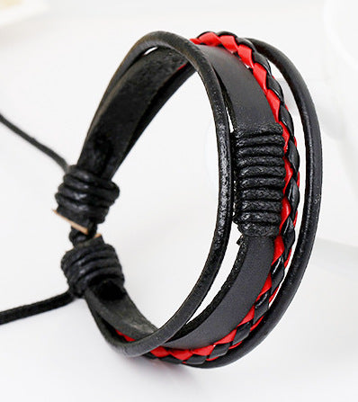 Hand-Woven Vintage Cowhide Adjustable Unisex Leather Bracelet