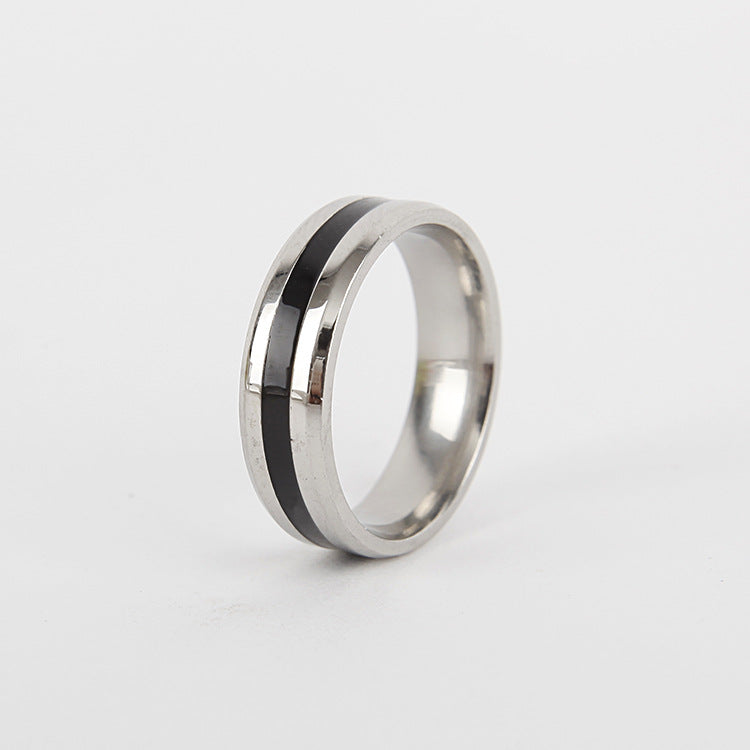 Mirror Finish Double Beveled Titanium Steel Ring