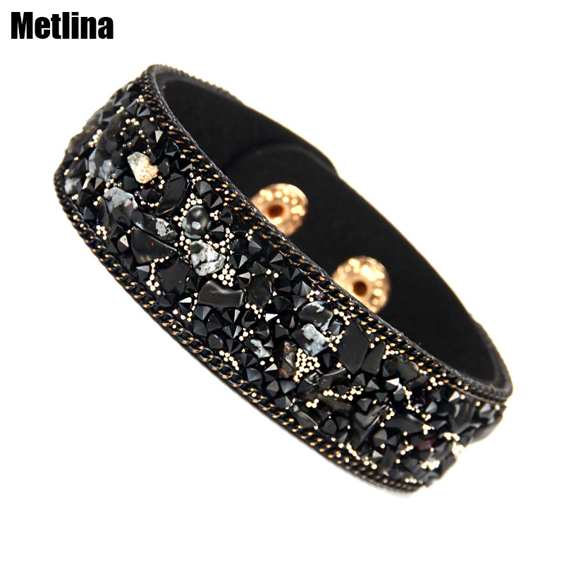 Creative Irregular Gemstone Flannel Bracelet
