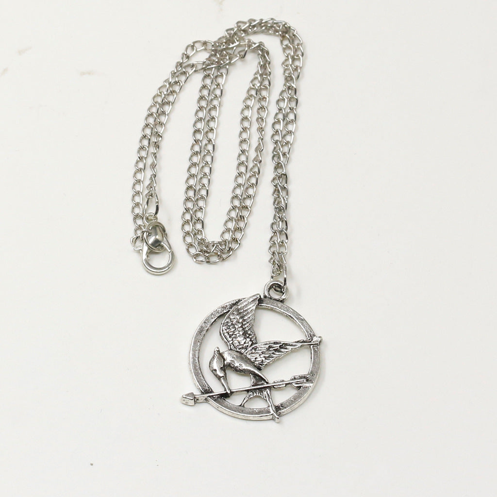 Women's Geometric Alloy Necklace with Deathly Hallows Pendant