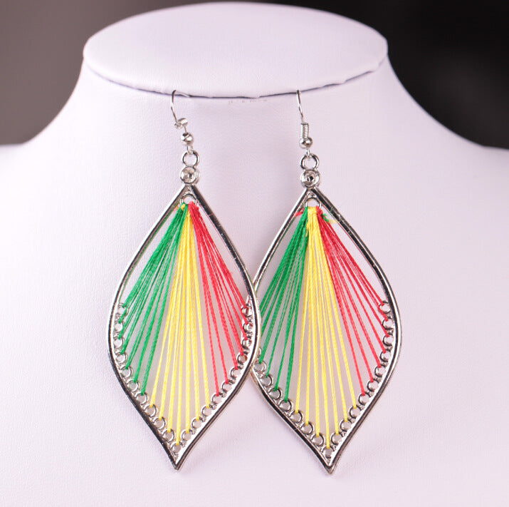 Bohemian Colorful Leaf Handcrafted Water Drop Earrings