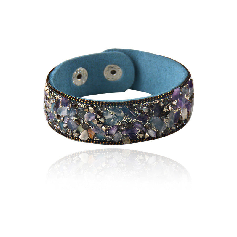 Creative Irregular Gemstone Flannel Bracelet