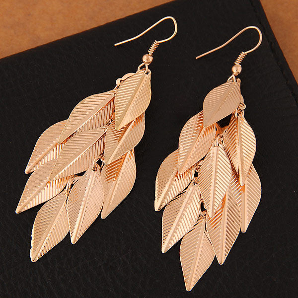 New Fashion Leaf Tassel Earrings for Women