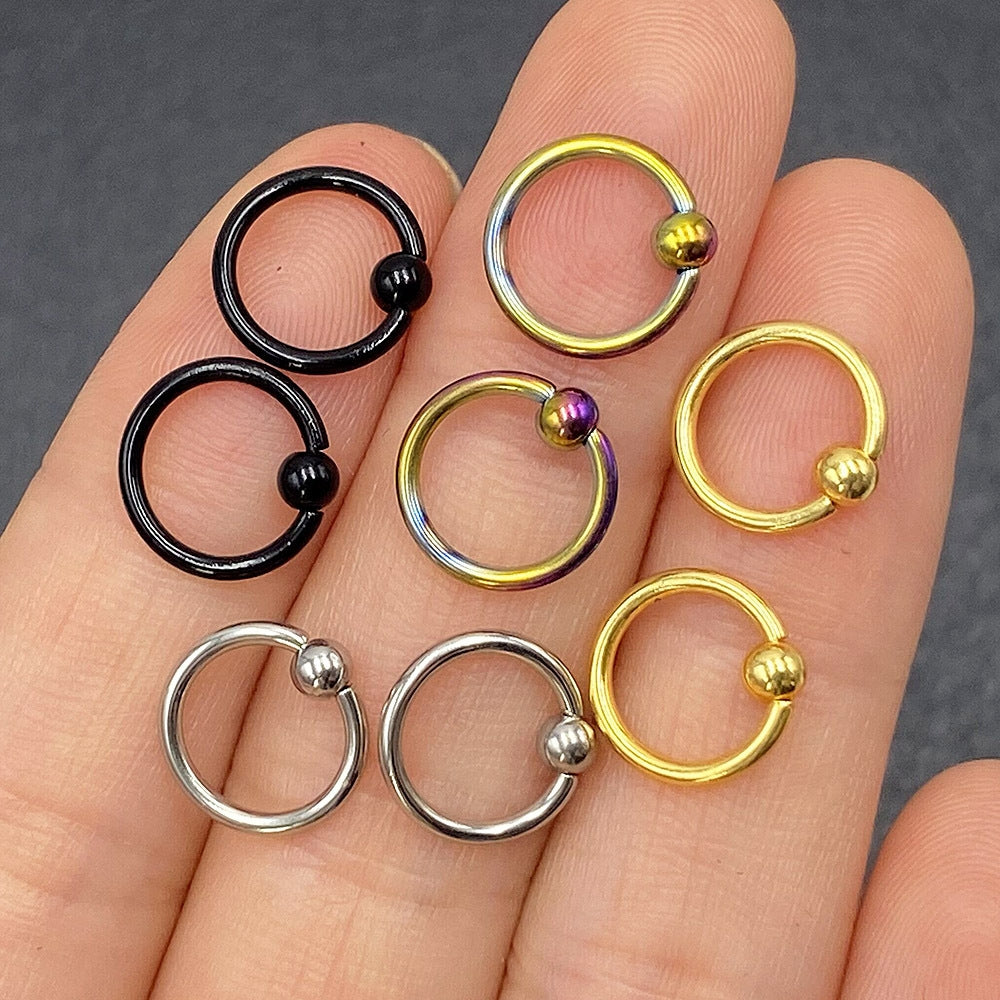 4 Piece Geometric Stainless Steel Eyebrow and Nose Ring Set