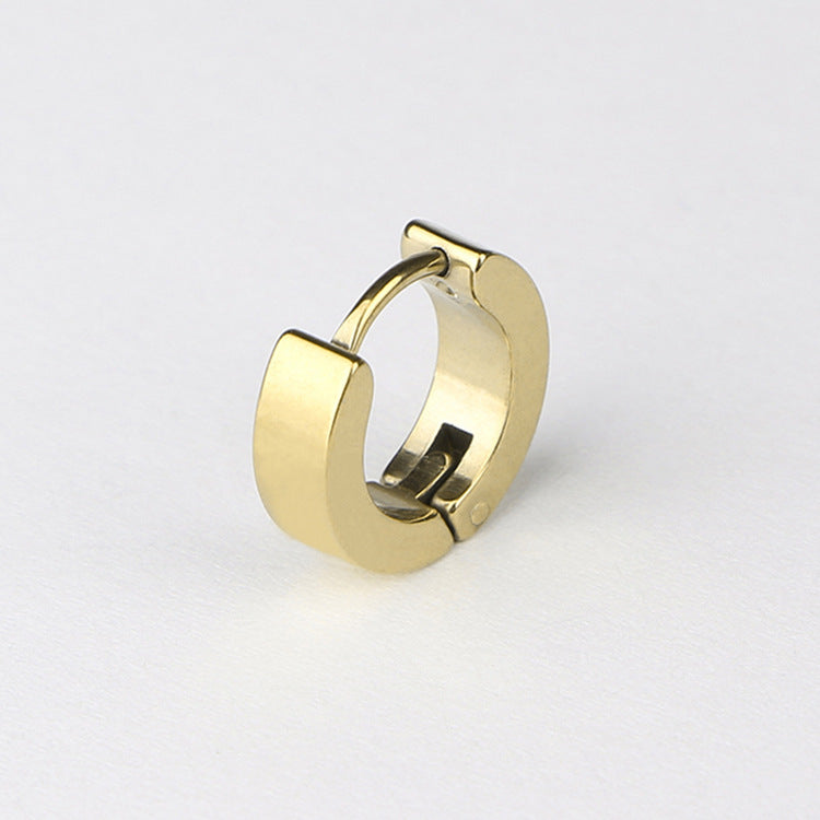 Casual Solid Color Titanium Steel Hoop Earrings