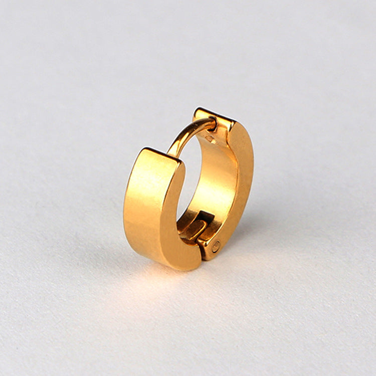 Casual Solid Color Titanium Steel Hoop Earrings