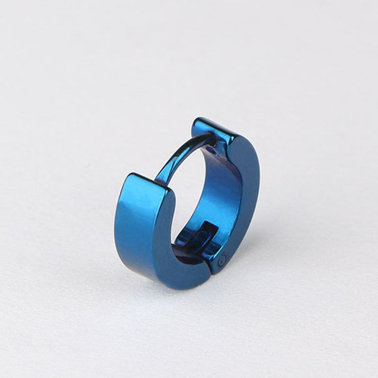 Casual Solid Color Titanium Steel Hoop Earrings