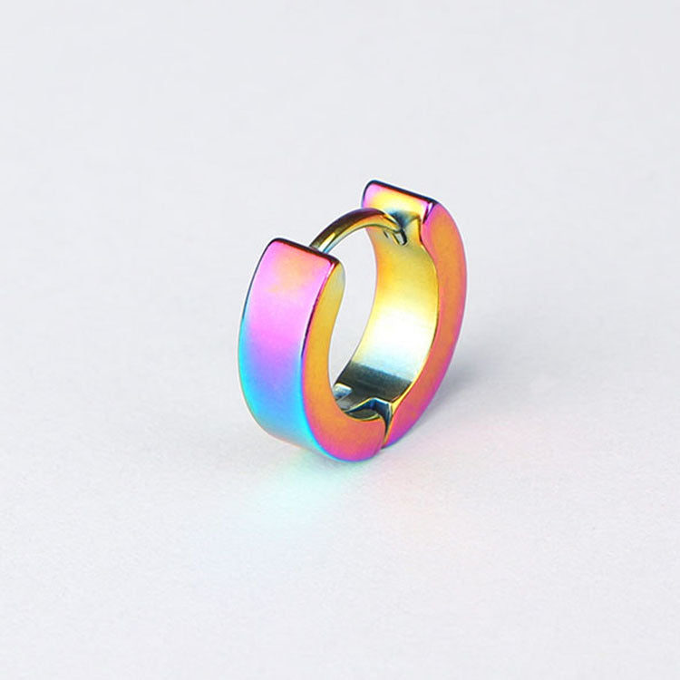 Casual Solid Color Titanium Steel Hoop Earrings