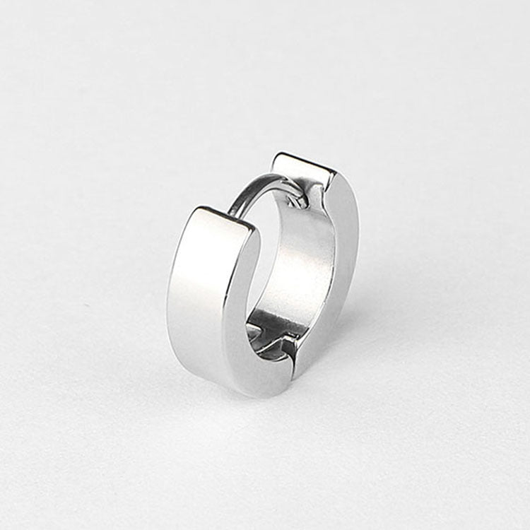 Casual Solid Color Titanium Steel Hoop Earrings