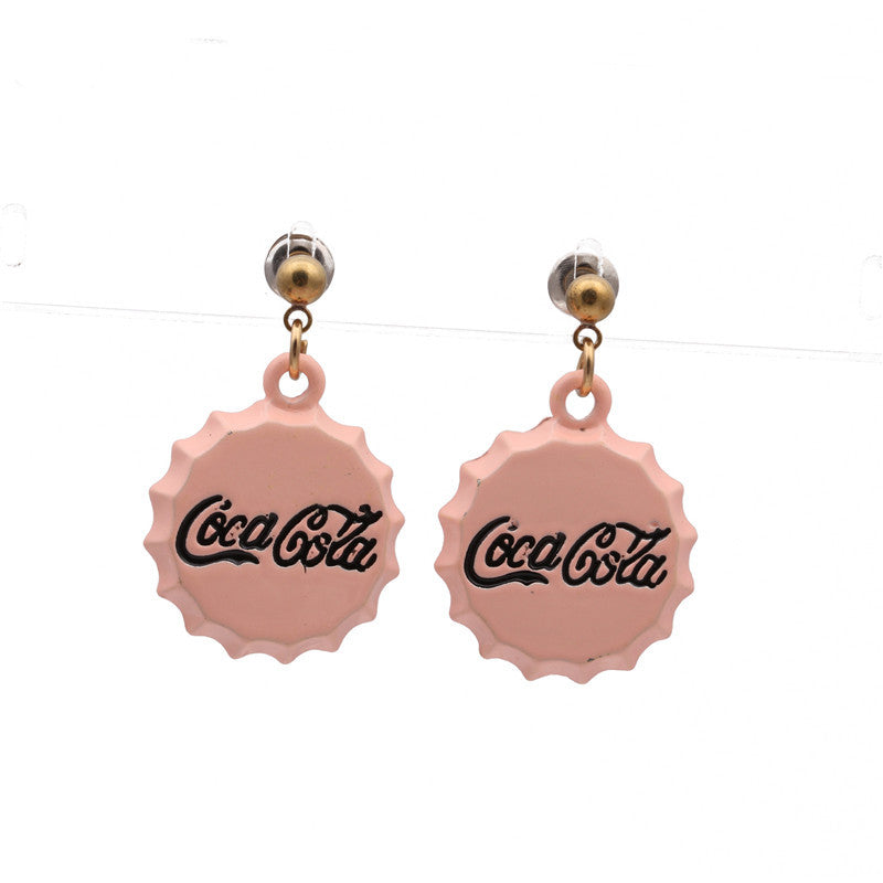Fashion Spray Paint Bottle Cap Cartoon Earrings NHYL155114