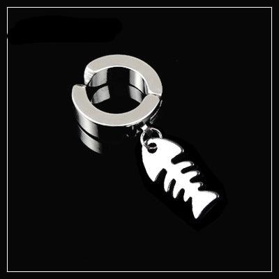 Fashion Titanium Steel Cross Tassel Ear Clips