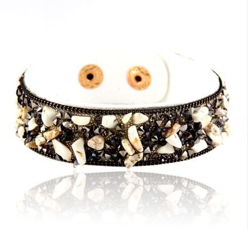 Creative Irregular Gemstone Flannel Bracelet