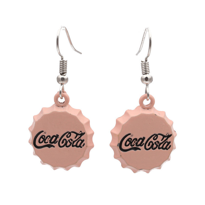 Couples Agate Bottle Cap Earrings for Men and Women