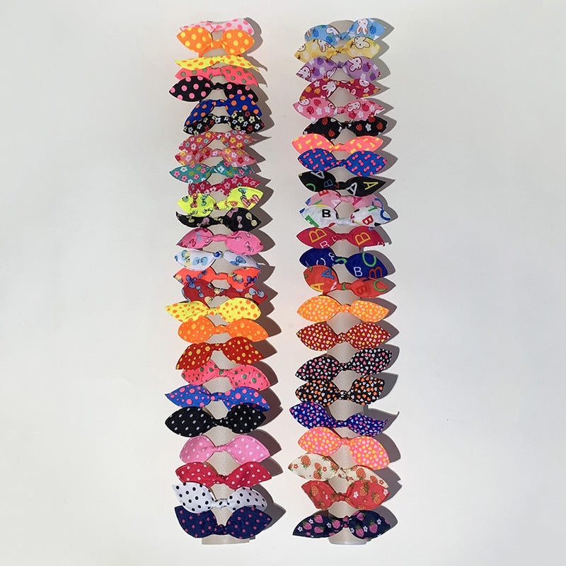 50-Piece Colorful Bowknot Hair Ties Set for Kids