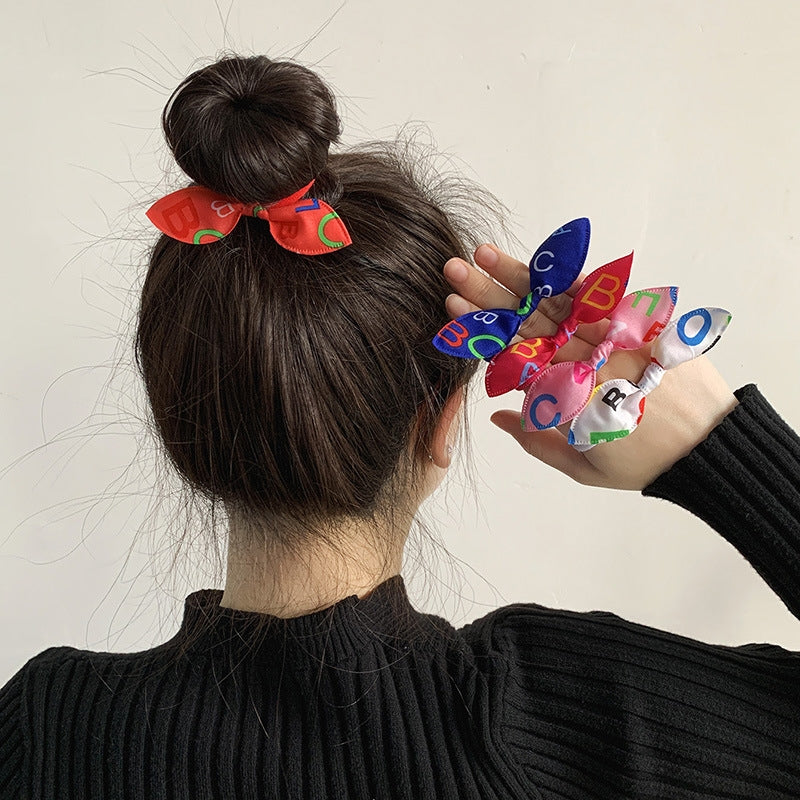 50-Piece Colorful Bowknot Hair Ties Set for Kids
