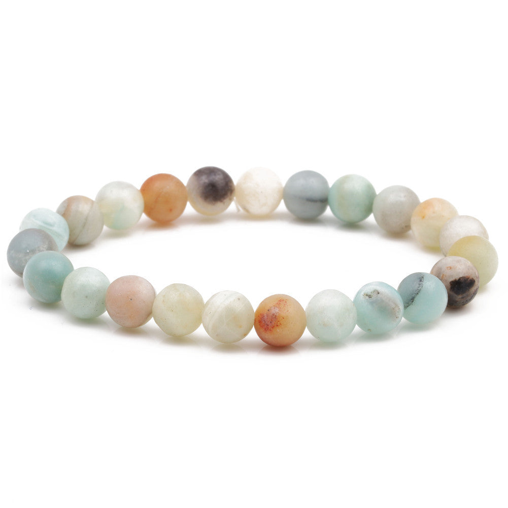 8mm Natural Stone Beaded Bracelet