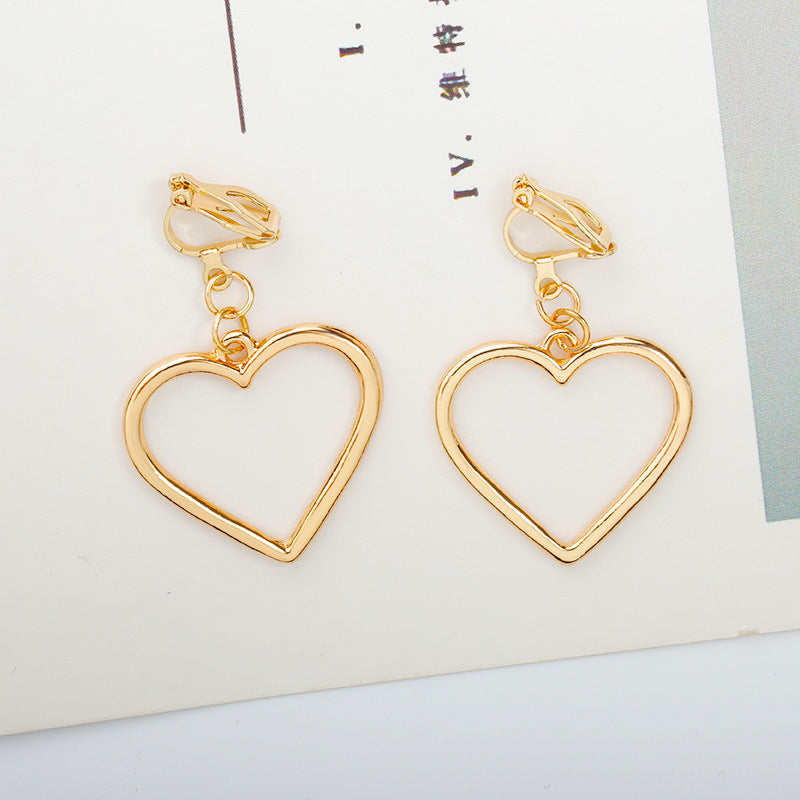 Hollow Heart Drop Earrings for Women - Fashionable Love Design Jewelry