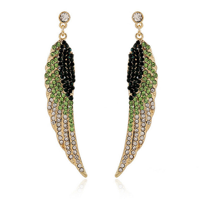 Elegant Crystal Angel Wing Earrings for Women