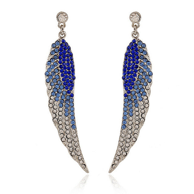 Elegant Crystal Angel Wing Earrings for Women