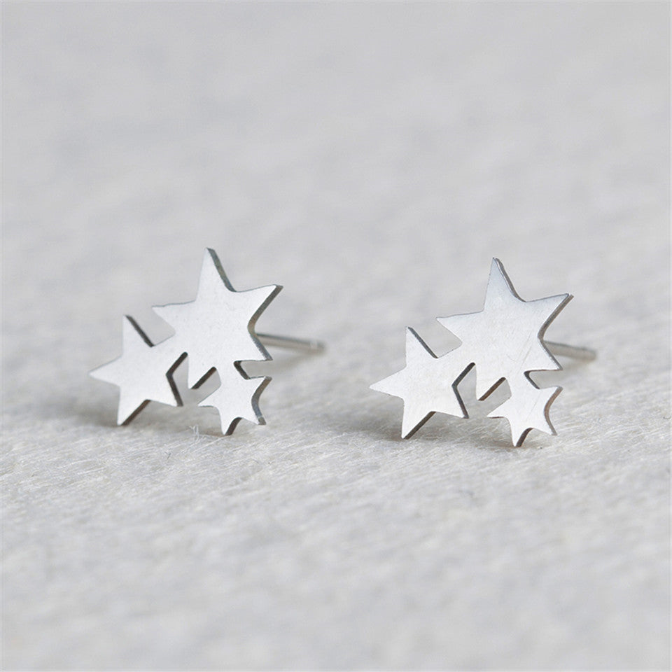 Simple Fashion Five-Pointed Star Stud Earrings for Women