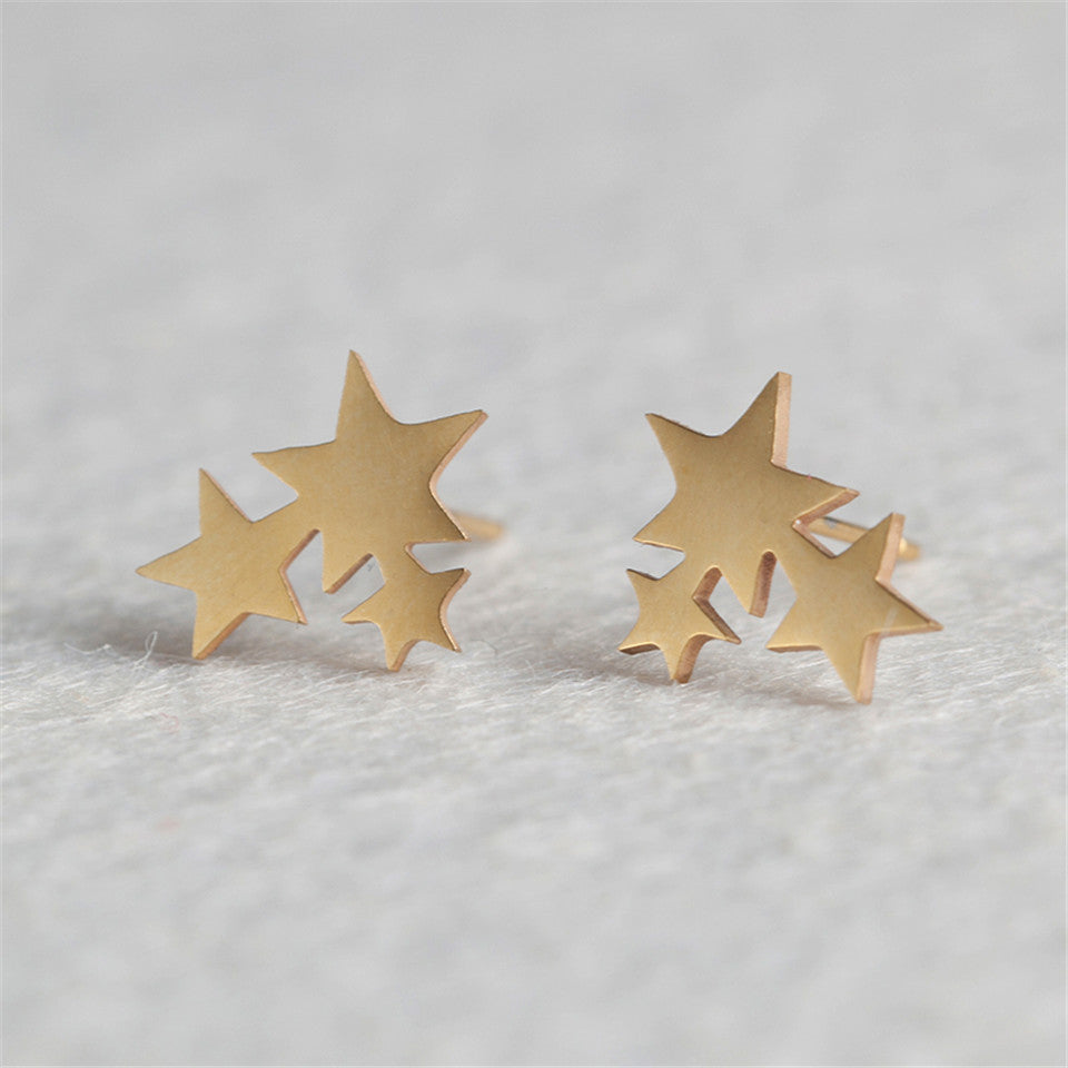Simple Fashion Five-Pointed Star Stud Earrings for Women