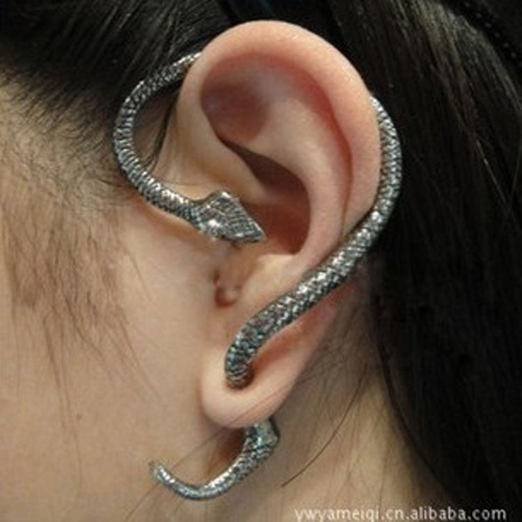 Snake Shaped Ear Cuff Clip Earrings for Women - Vintage Alloy Wrap Design
