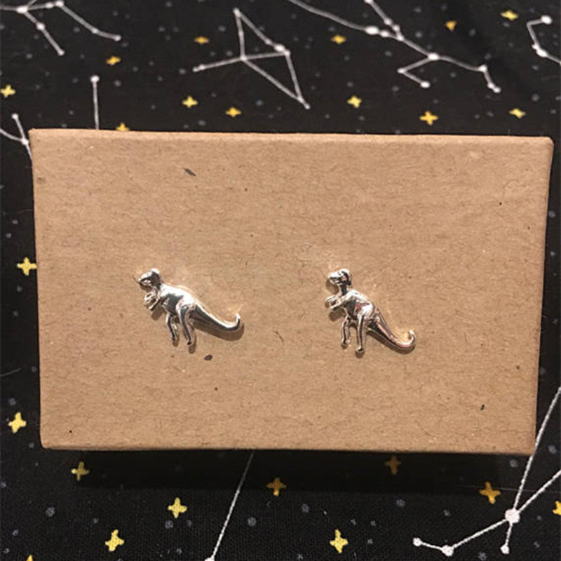 Gold Plated Silver Dinosaur Stud Earrings