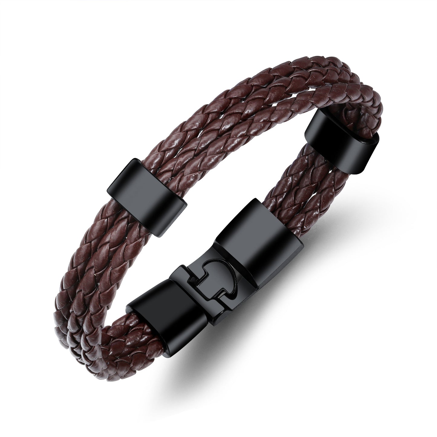 Fashion Multi-Layer Braided PU Leather Men's Bracelet