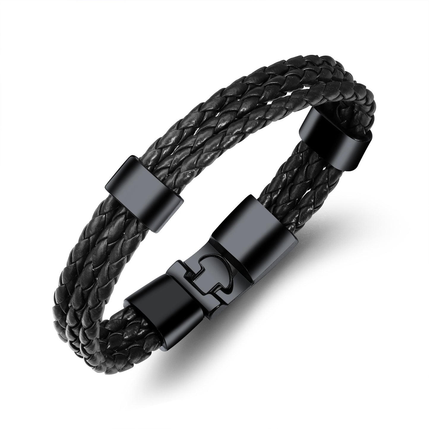 Fashion Multi-Layer Braided PU Leather Men's Bracelet