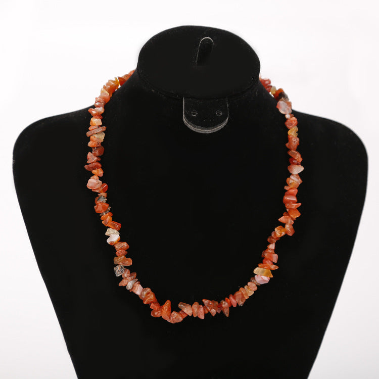 Ethnic Geometric Resin Beaded Natural Stone Necklace Multicolor Handmade Design