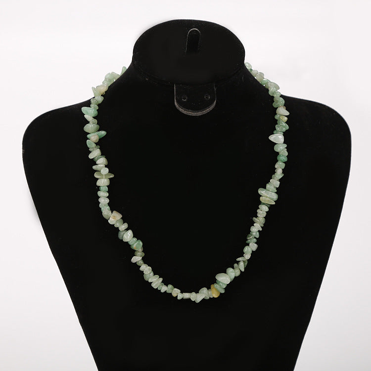 Ethnic Geometric Resin Beaded Natural Stone Necklace Multicolor Handmade Design