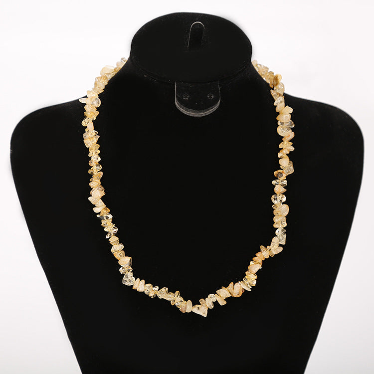 Ethnic Geometric Resin Beaded Natural Stone Necklace Multicolor Handmade Design