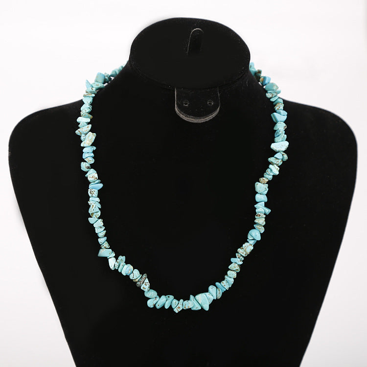 Ethnic Geometric Resin Beaded Natural Stone Necklace Multicolor Handmade Design