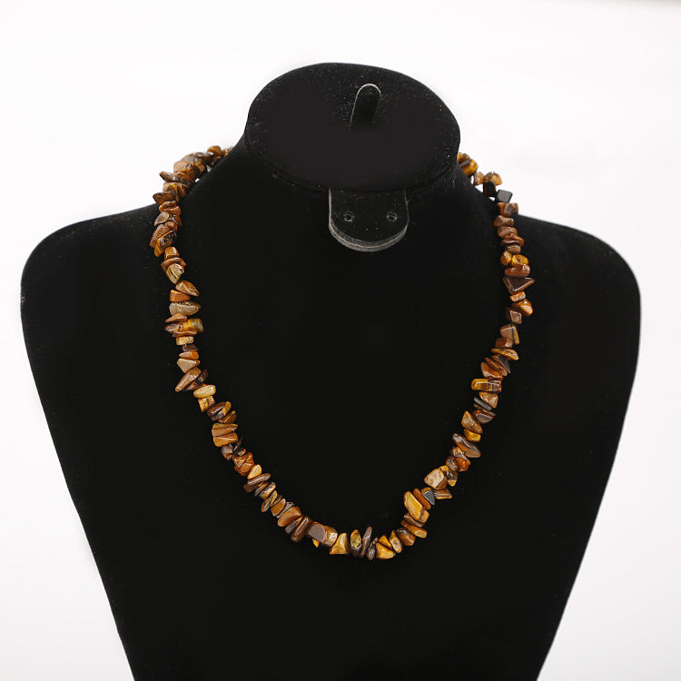 Ethnic Geometric Resin Beaded Natural Stone Necklace Multicolor Handmade Design