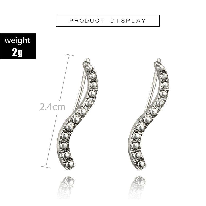 Fashion Geometric Circle Wave Curve Alloy Stud Earrings