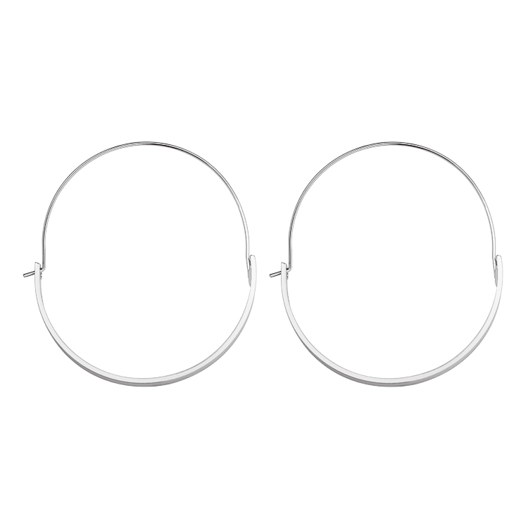 Simple Geometric Half-Circle Hoop Earrings - Green Gold Electroplated Silver