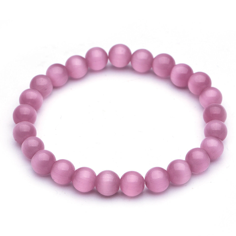 Frosted Opal & Cat's Eye Stone Energy Bracelet