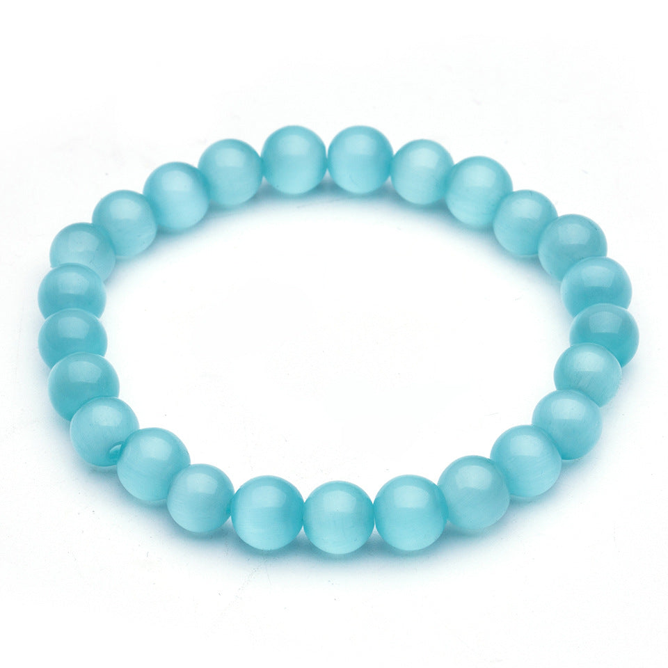 Frosted Opal & Cat's Eye Stone Energy Bracelet