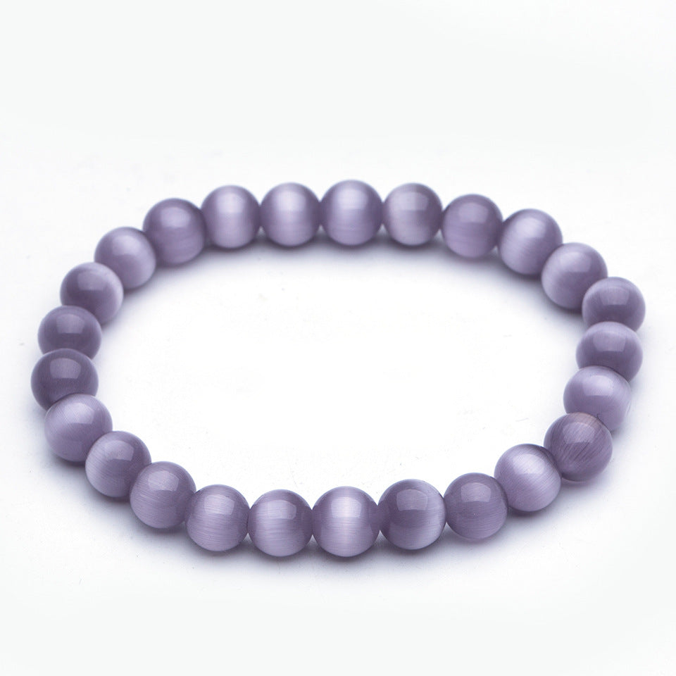Frosted Opal & Cat's Eye Stone Energy Bracelet