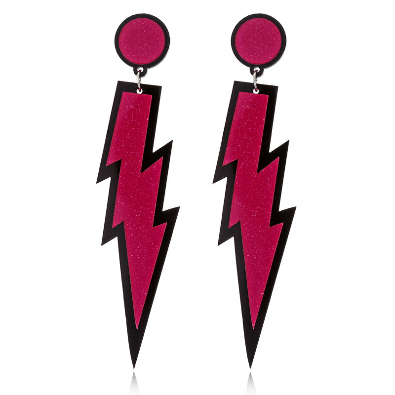 Acrylic Geometric Lightning Flower Spaceship Earrings