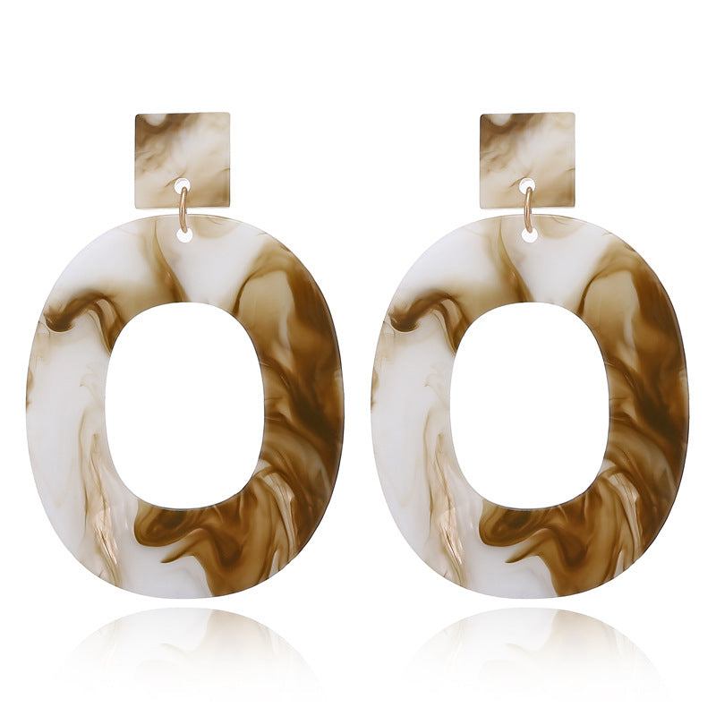 Korean Geometric Acrylic Long Drop Earrings