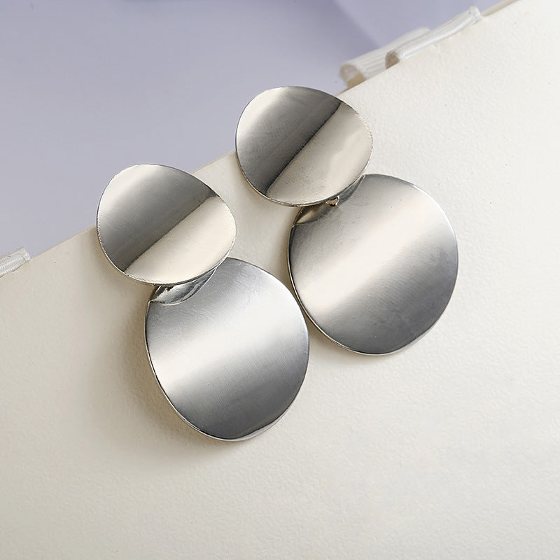 Retro Geometric Metal Circle Earrings Set for Women