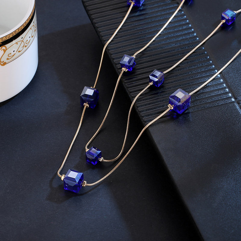 Korean Fashion Crystal Long Pendant Necklace for Women