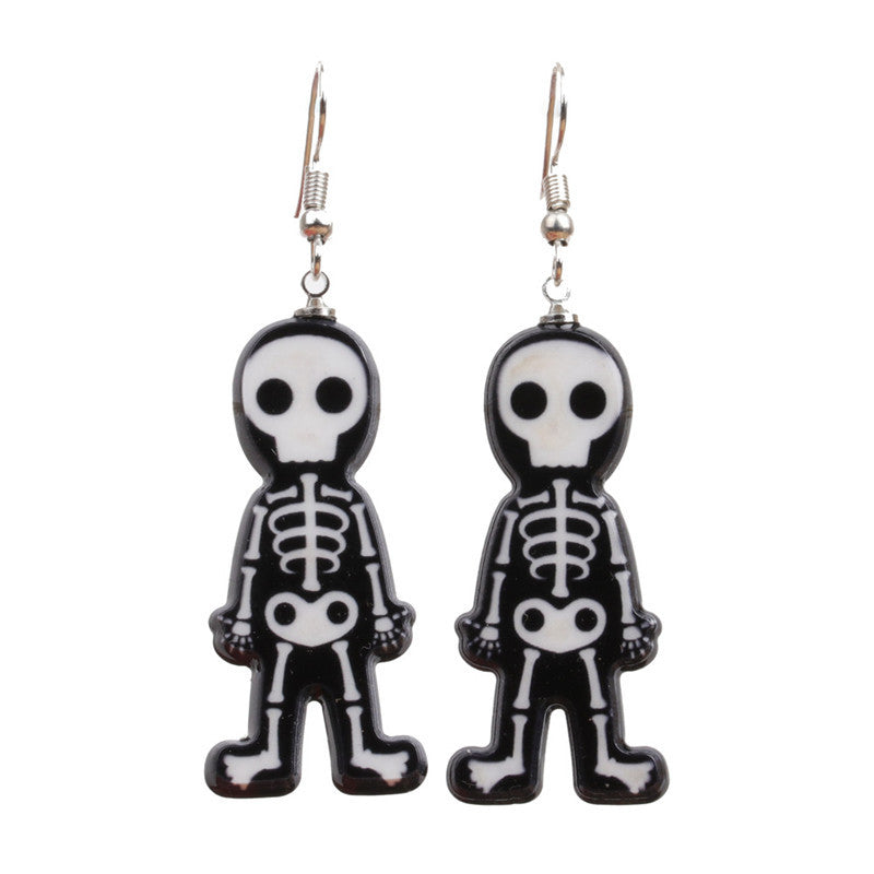Halloween Skull Ghost Acrylic Resin Earrings