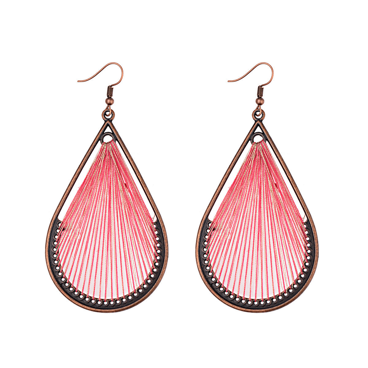 Bohemian Teardrop Woven Alloy Earrings